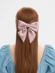 Розовый бант для волос, на заколке
