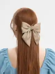 Хаки бант для волос, на заколке