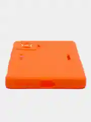 Оранжевый чехол для Xiaomi Poco F4 GT (Поко Ф4 Джити) силиконовый, черный, матовый, с защитой камеры