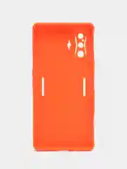Оранжевый чехол для Xiaomi Poco F4 GT (Поко Ф4 Джити) силиконовый, черный, матовый, с защитой камеры