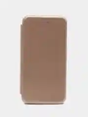 Золотой чехол-книжка для Samsung Galaxy A 50 (Самсунг А 50), A50 экокожа