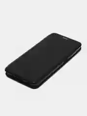 Черный чехол книжка для Samsung Galaxy A 12 / Samsung Galaxy A12 (Самсунг Гэлакси А 12), экокожа