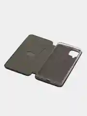 Черный чехол книжка для Samsung Galaxy A 12 / Samsung Galaxy A12 (Самсунг Гэлакси А 12), экокожа