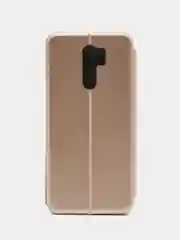 Золотой чехол-книжка для Xiaomi Redmi 9 (Редми 9), экокожа