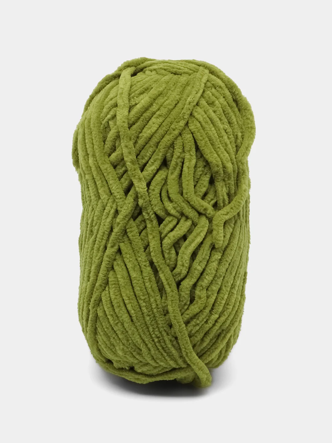 Оливковый пряжа плюшевая Alize Velluto, микрополиэстер, 100 г, 68 м