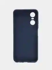 Темно-синий чехол для Tecno Pop 6 Pro (Техно Поп 6 Про), силиконовый, с защитой камеры