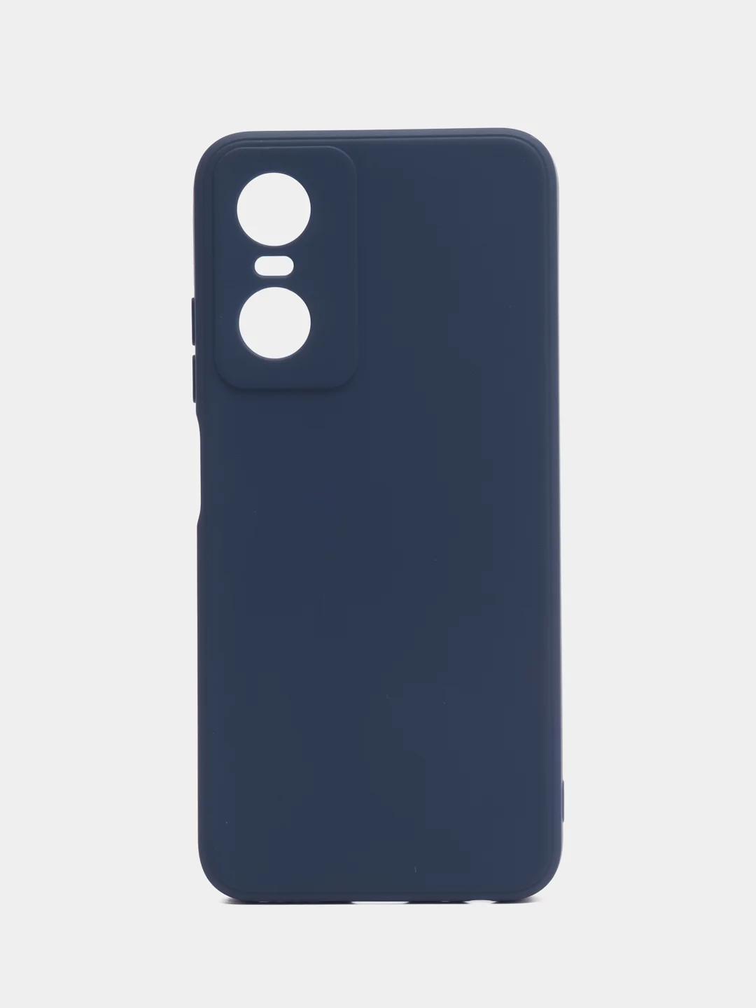 Темно-синий чехол для Tecno Pop 6 Pro (Техно Поп 6 Про), силиконовый, с защитой камеры