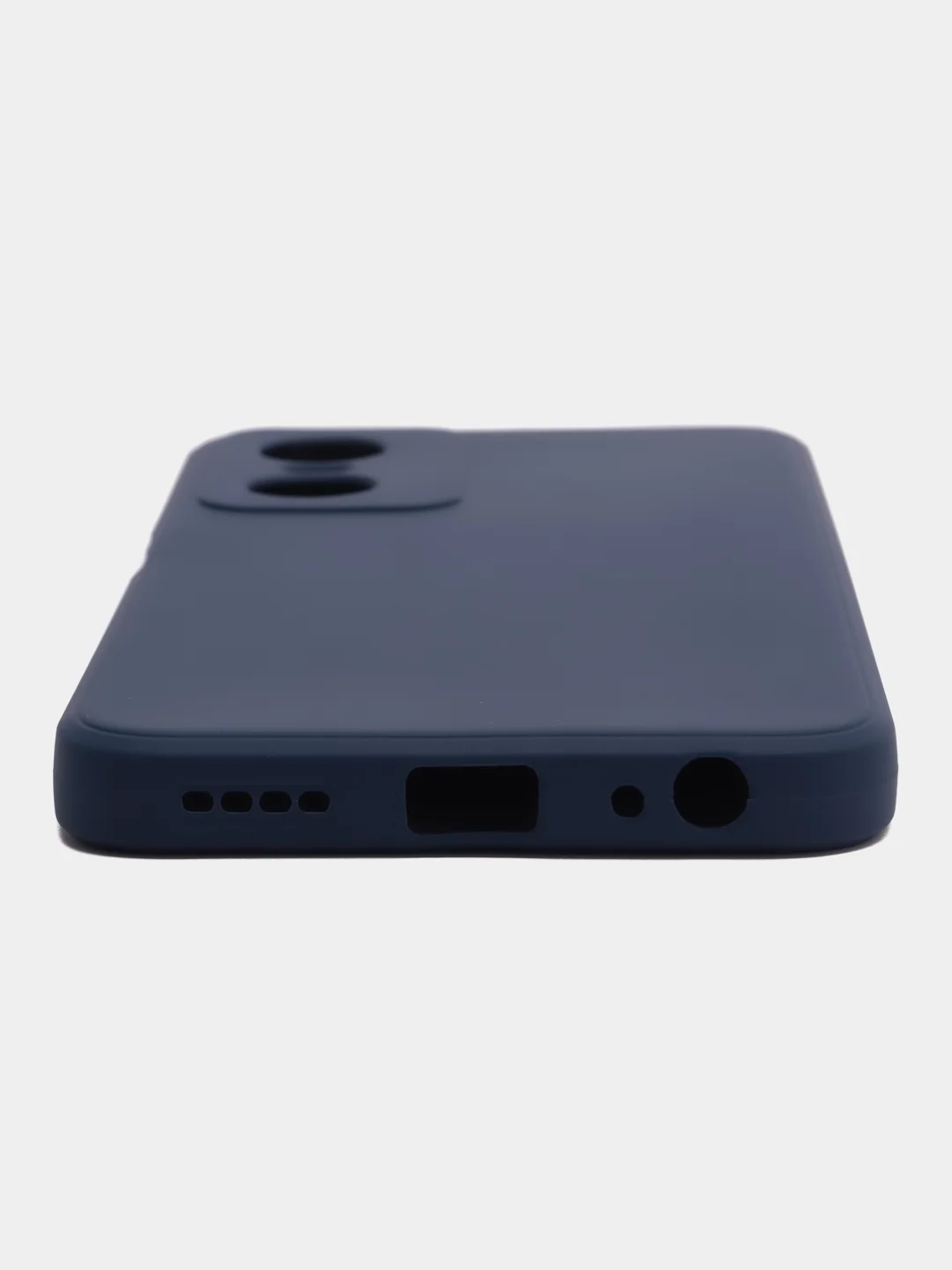 Темно-синий чехол для Tecno Pop 6 Pro (Техно Поп 6 Про), силиконовый, с защитой камеры