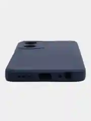 Темно-синий чехол для Tecno Pop 6 Pro (Техно Поп 6 Про), силиконовый, с защитой камеры