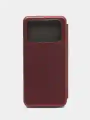 Багровый чехол книжка Xiaomi Redmi 10C, POCO C40, на магните, с функцией подставки