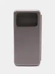 Серебряный чехол книжка Xiaomi Redmi 10C, POCO C40, на магните, с функцией подставки