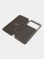 Серебряный чехол книжка для Xiaomi Poco M5 и Poco M4 5G на магните с функцией подставки