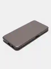 Серебряный чехол книжка для Xiaomi Poco M5 и Poco M4 5G на магните с функцией подставки