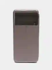 Серебряный чехол книжка для Xiaomi Poco M5 и Poco M4 5G на магните с функцией подставки