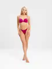 Тёмно-розовый комплект женского нижнего белья Victoria Secret: бюстгальтер и трусы