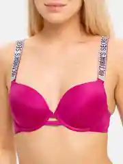 Тёмно-розовый комплект женского нижнего белья Victoria Secret: бюстгальтер и трусы