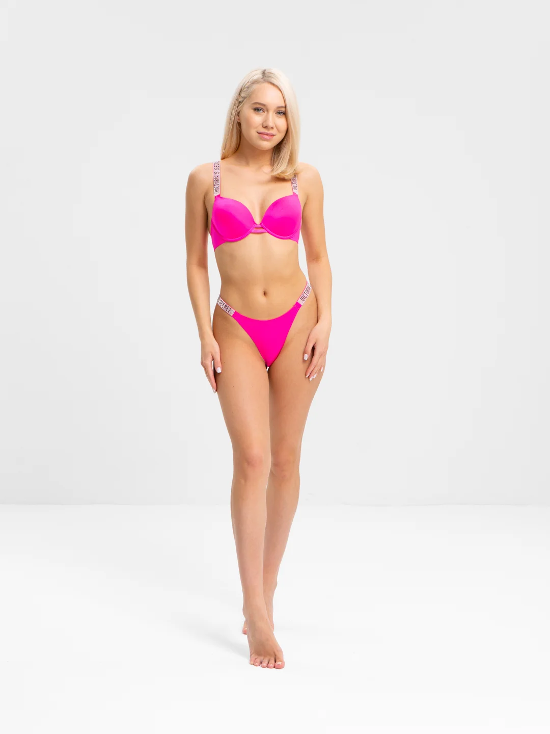 Фуксия комплект женского нижнего белья Victoria Secret: бюстгальтер и трусы