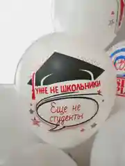 Белый воздушные шары для детей "Праздник. Выпускной! Школа!", 30 см, 25 штук