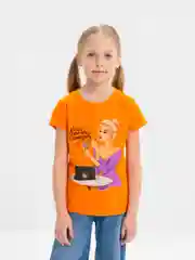Оранжевый футболка для девочки, 8-12 лет