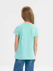 Мятный футболка для девочки, 8-12 лет