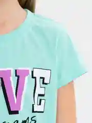 Мятный футболка для девочки, 8-12 лет