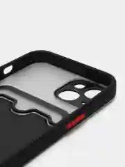 Черный чехол на iPhone XR, X, XS, 11, 12, 12Pro, 13, 13 Pro, с карманом для карт