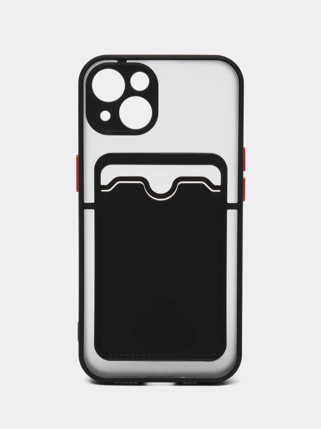 Черный чехол на iPhone XR, X, XS, 11, 12, 12Pro, 13, 13 Pro, с карманом для карт