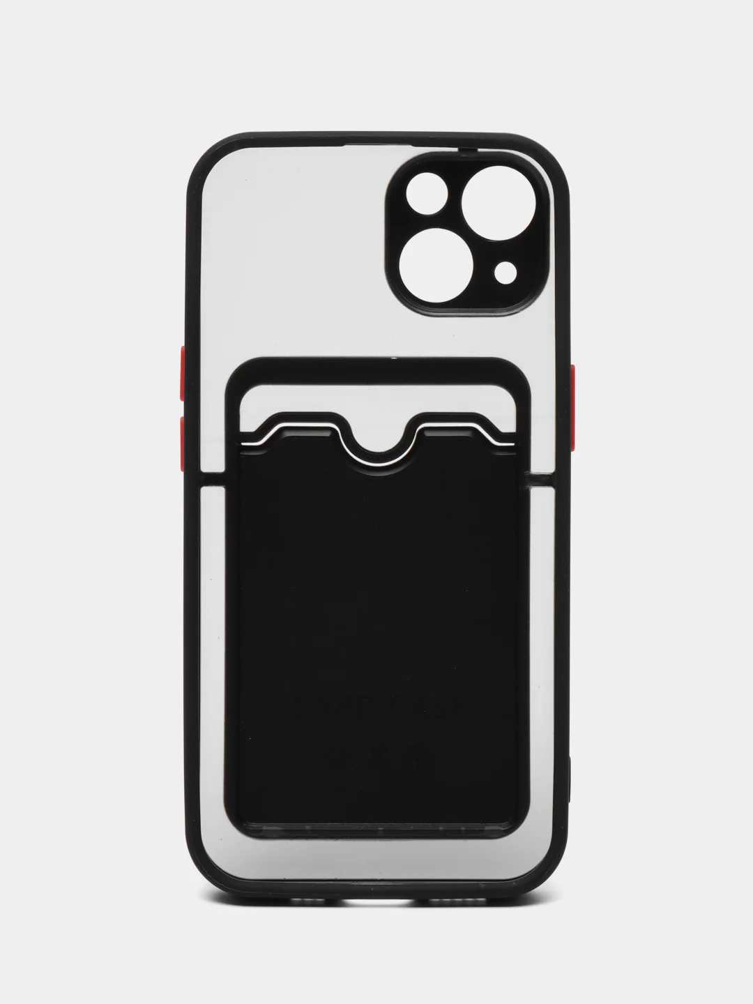 Черный чехол на iPhone XR, X, XS, 11, 12, 12Pro, 13, 13 Pro, с карманом для карт