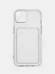Прозрачный чехол защитный для iPhone 7, 8 Plus, Xs, Xr, 11, 12, 13, 14 Pro Max, с карманом для карт