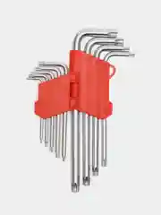 Набор ключей торцевых АVS TORX, изогнутых, 9 предметов, с отверстием, T10-T50