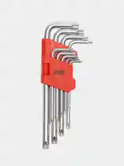 Набор ключей торцевых АVS TORX, изогнутых, 9 предметов, с отверстием, T10-T50