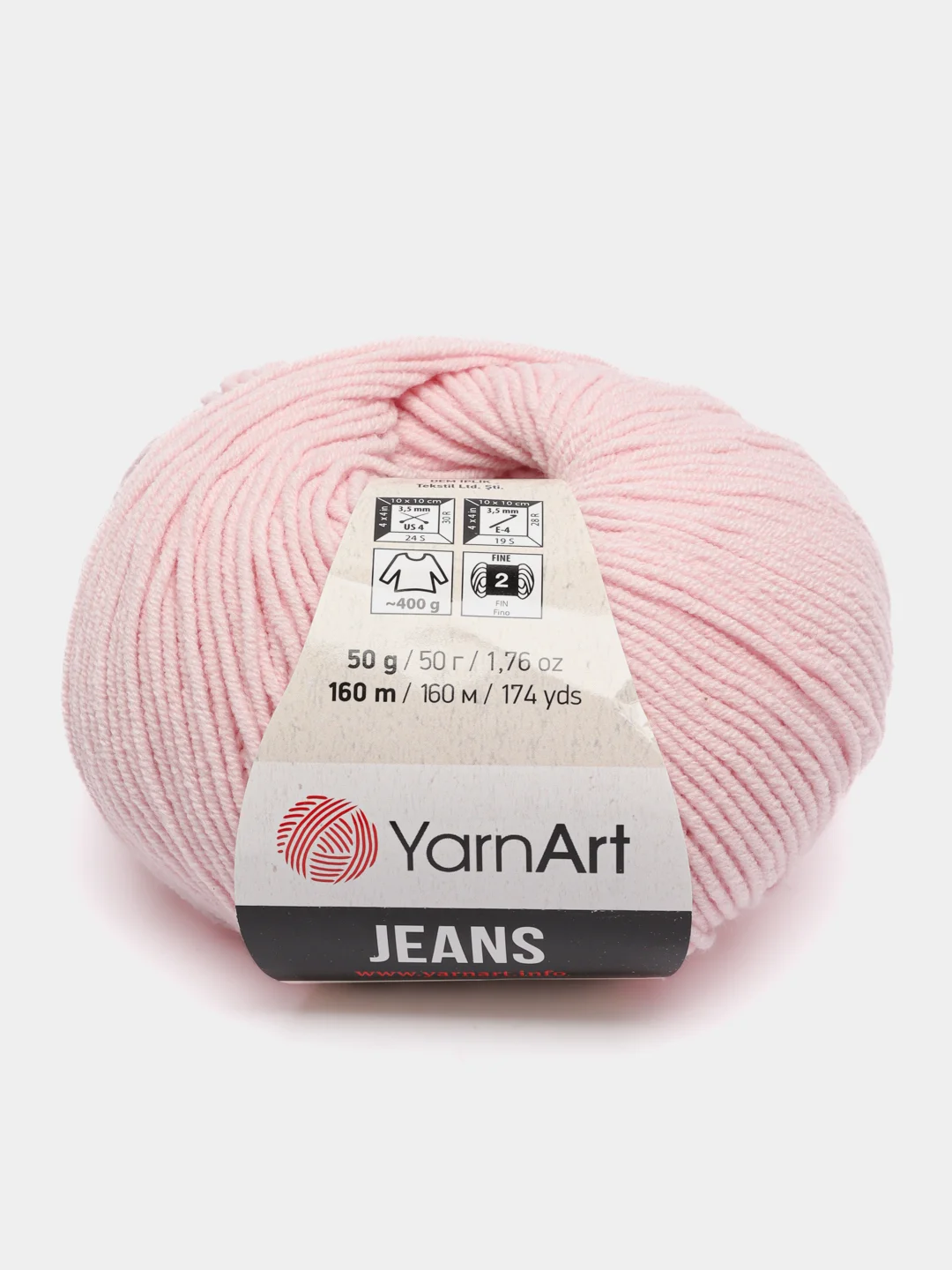 Конфетный пряжа Джинс Ярн Арт YarnArt Jeans 50 г, 160 м