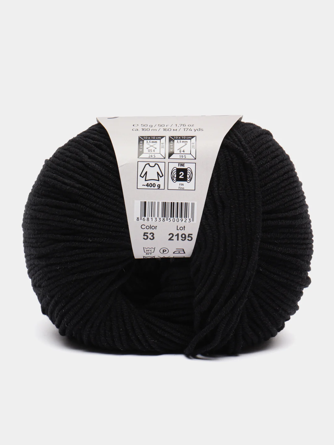 Черный пряжа Джинс Ярн Арт YarnArt Jeans 50 г, 160 м