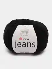 Черный пряжа Джинс Ярн Арт YarnArt Jeans 50 г, 160 м