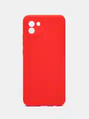 Красный силиконовый чехол Samsung Galaxy A03 (Самсунг Галакси А03) прозрачный