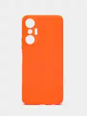 Оранжевый чехол для Infinix Hot 20s (Инфиникс Хот 20с) силиконовый, с защитой камеры
