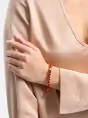 Красный браслет декоративный, женский, с красными камнями