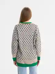 Зеленый кардиган удлиненный