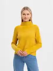 Желтый свитер женский, вязаный