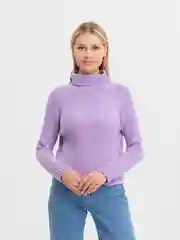 Сиреневый свитер женский, вязаный