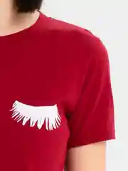 Бордовый футболка женская, с печатью