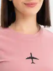 Розовый футболка женская, с печатью