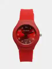 Красный часы Swatch, унисекс