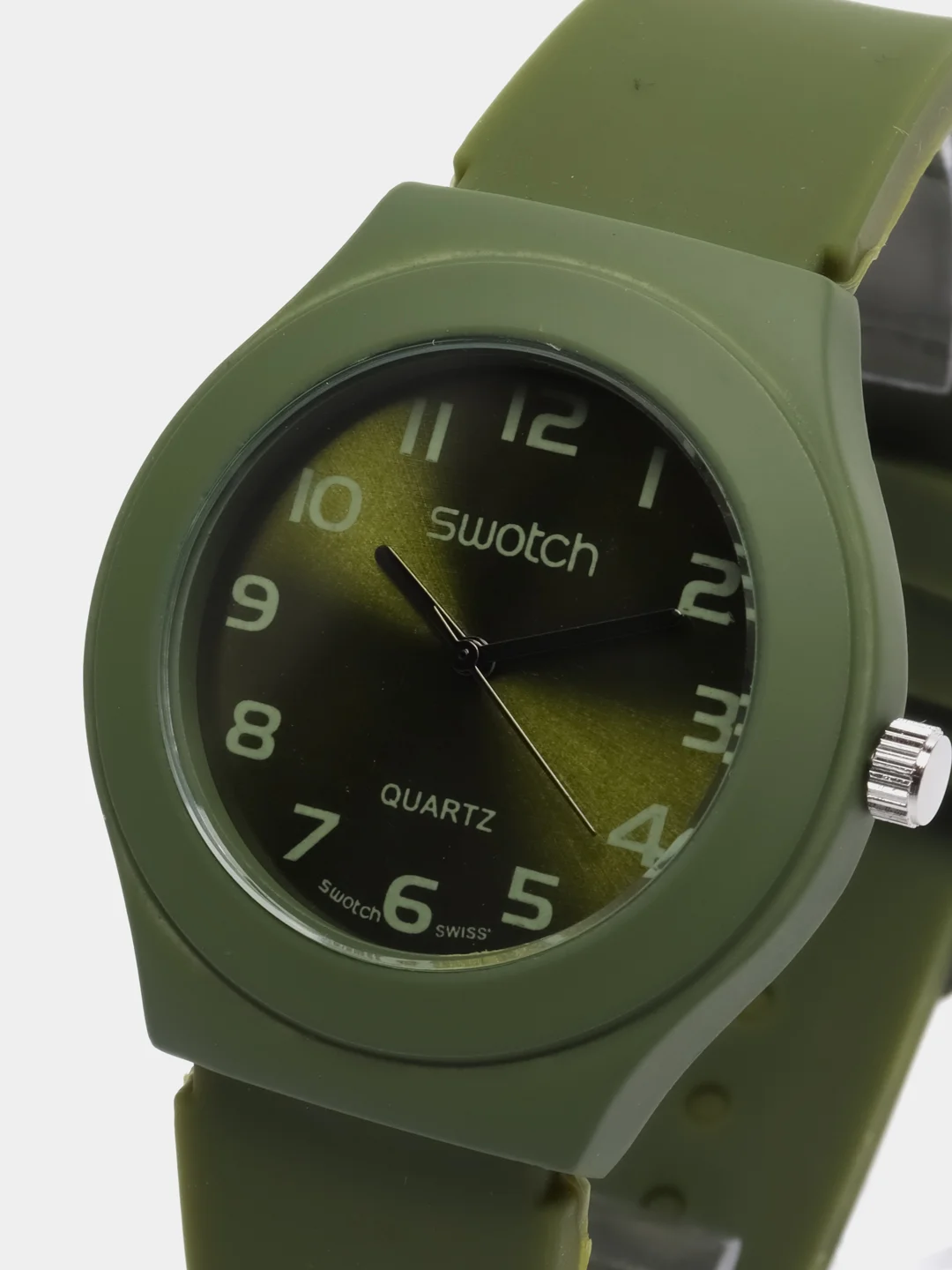 Зелёный хаки часы Swatch, унисекс
