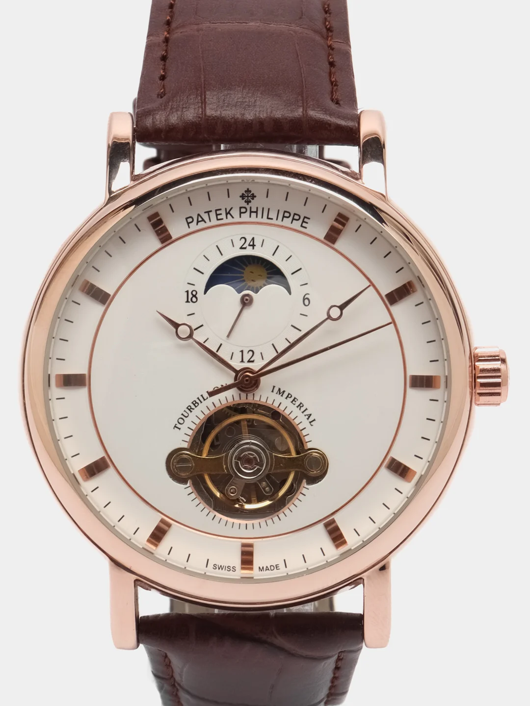 Коричневый часы механические мужские Patek Philippe
