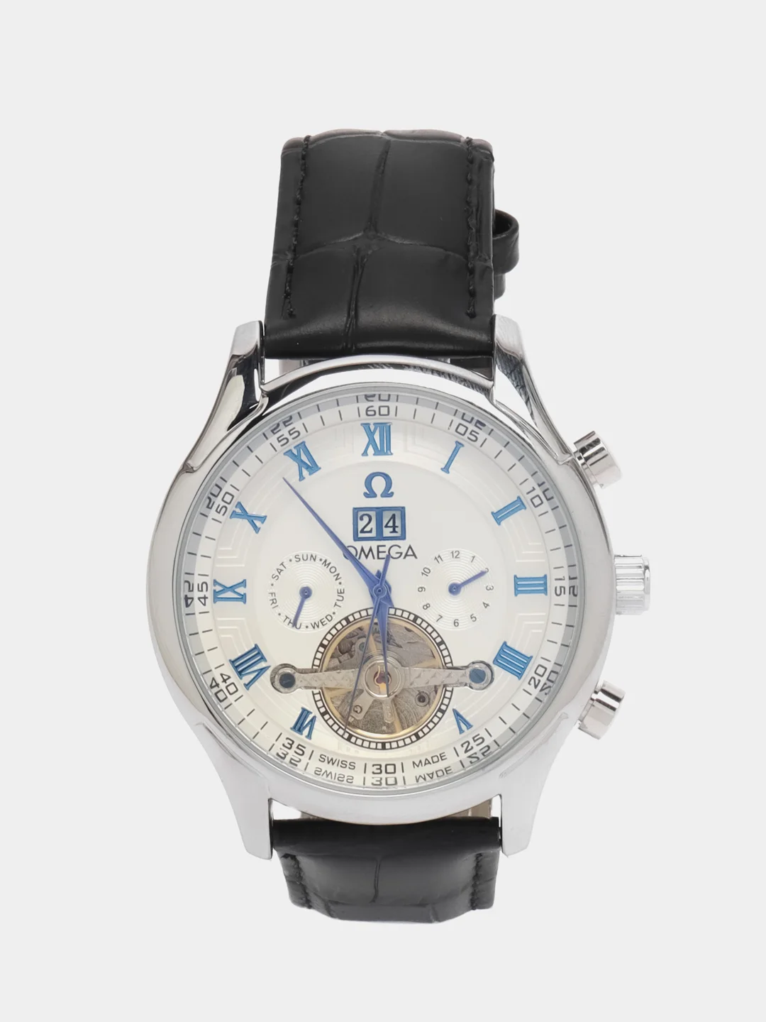 Черный часы механические мужские Omega