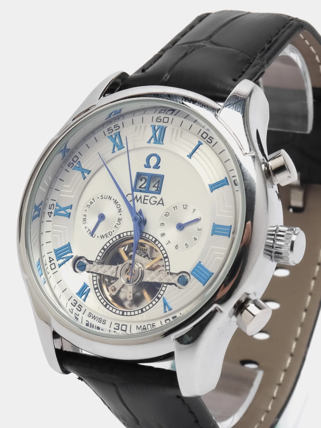 Черный часы механические мужские Omega
