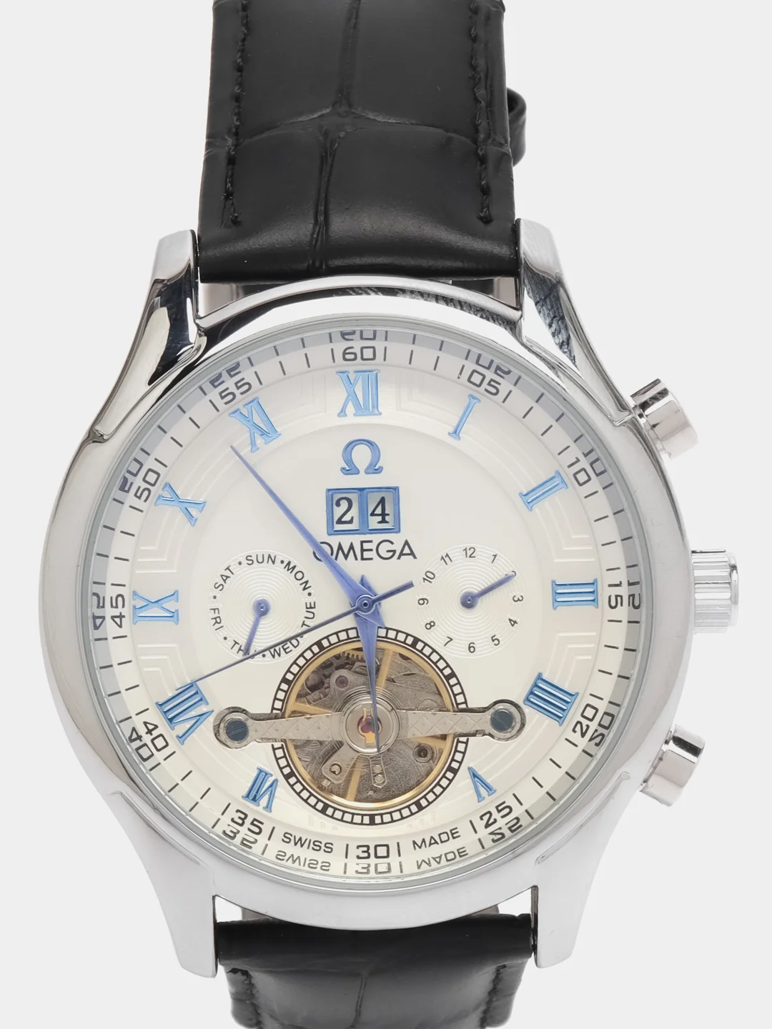 Черный часы механические мужские Omega