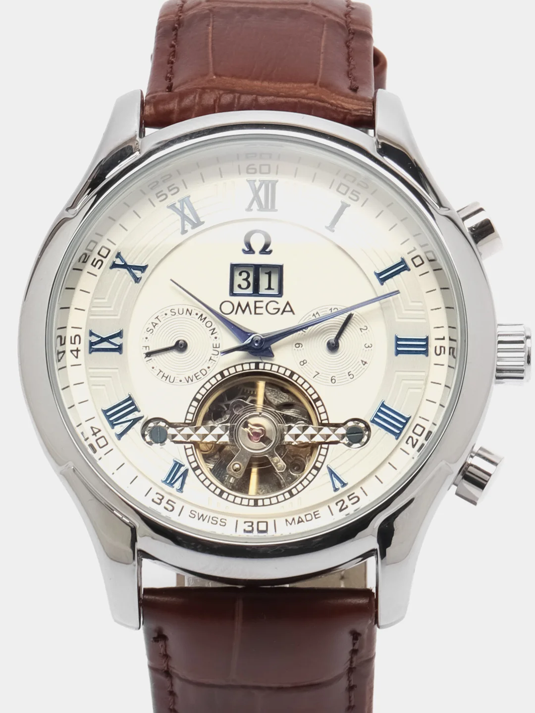 Коричневый часы механические мужские Omega