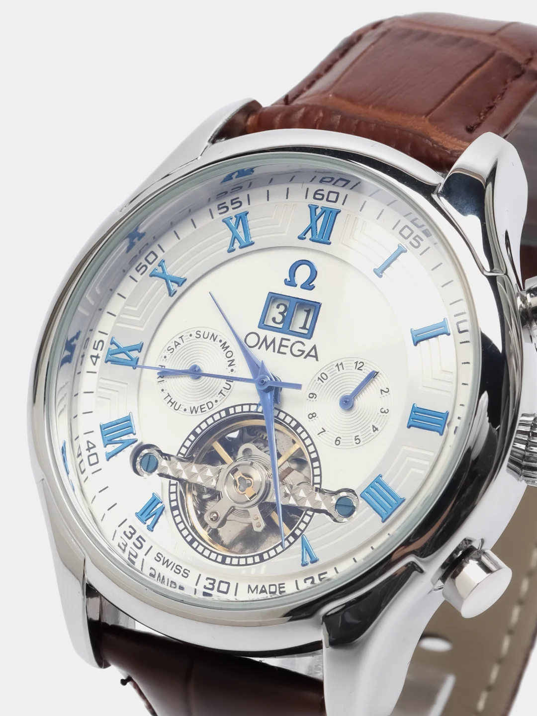 Коричневый часы механические мужские Omega